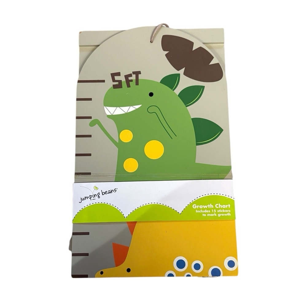 Dinosaur Wood Growth Chart Up to 5 Ft Kids Bedroom Decor Jumping Beans Kohls NEW